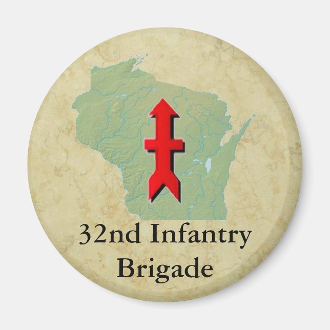 32:a infanteriet Wisconsin Militär Magnet (Framsidan)
