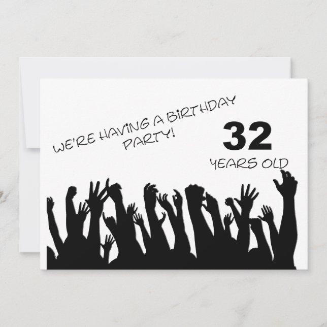 32:a partsinbjudan med jaktande folkmassor inbjudningar (Framsida)