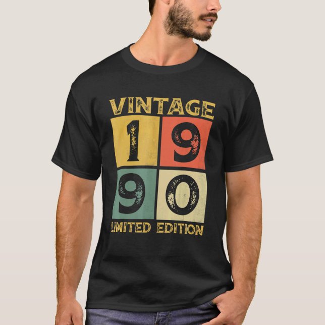 32 år gammal retro 1990 32:a födelsedagen t shirt (Framsida)