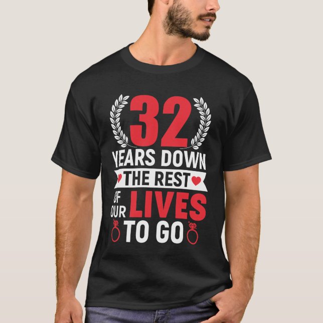 32 år nedåt 32 år sedan 32 år Giftermål G T Shirt (Framsida)
