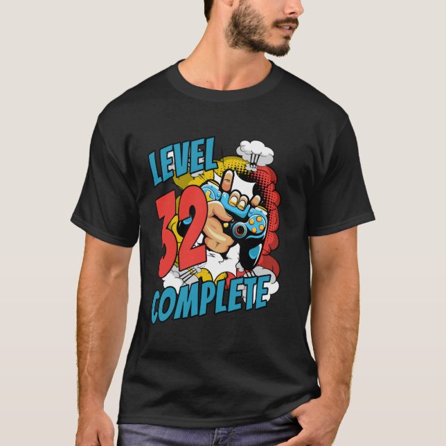32-års födelsedags skjorta män 32 år Comic Level 3 T Shirt (Framsida)
