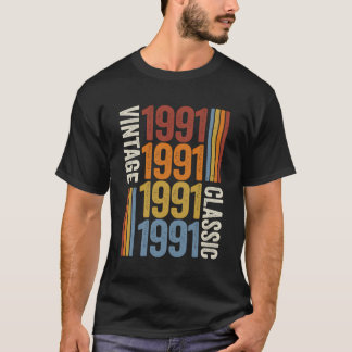32 ÅRS Vintage 1991 32ND Dekoration på födelsedage T Shirt