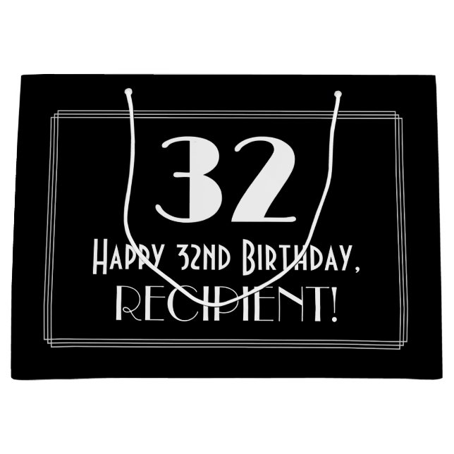 32-årsdag: Art Deco Inspirerad Stil "32", Namn (Framsidan)