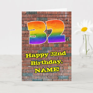 32-årsdag: Rolfig regnbåge inspirerad av graffiti Kort