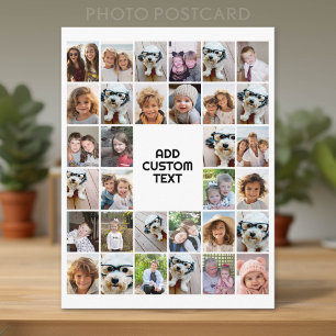 32 Fotocollage Modern Fyrkant Svart och Vitt Vykort