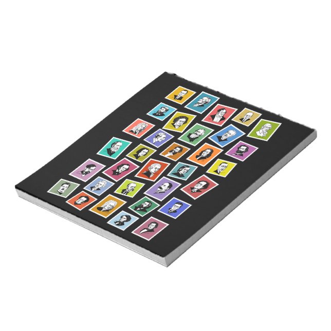 32 grafiskt porträtt för de underbarare kompositör anteckningsblock (Roterad)