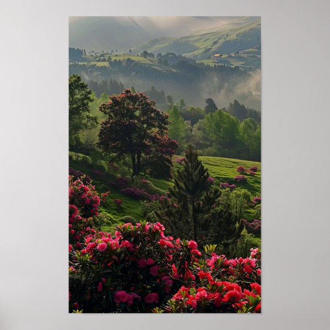 32 i Poster av den sena Vår-bergsskogen (Framsidan)