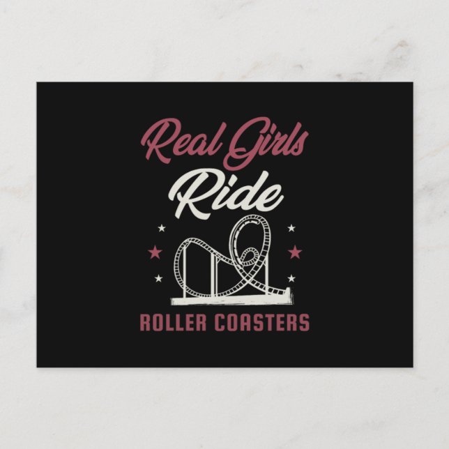 32.Real Girls Ride Roller Coasters Inbjudan Vykort (Framsida)