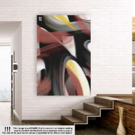 32 x 42-tums Trend Abstrakt Art Black White Powder Canvastryck