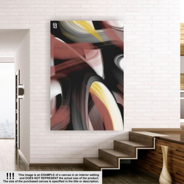 32 x 42-tums Trend Abstrakt Art Black White Powder Canvastryck (Skapare uppladdad)