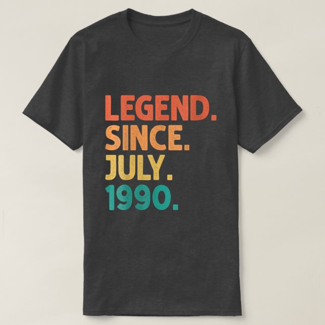 32 Years Old Gifts Legend Since July 1990 32th Bir T Shirt (Design framsida)