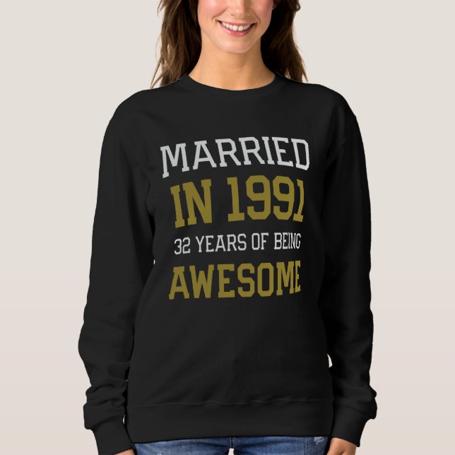 32nd Anniversary for Men Married In 1991 Couples H T Shirt (Framsida)