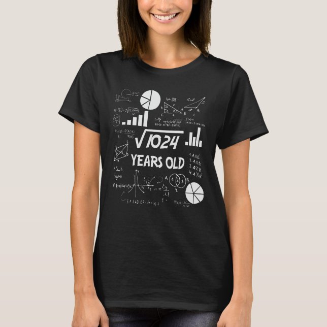 32nd Birthday Square Root Math 32 Years Old Bday T Shirt (Framsida)