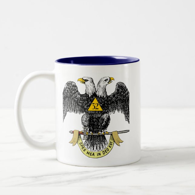 32nd Degree Scottish Rite Black Eagle Mug Två-Tonad Mugg (Vänster)