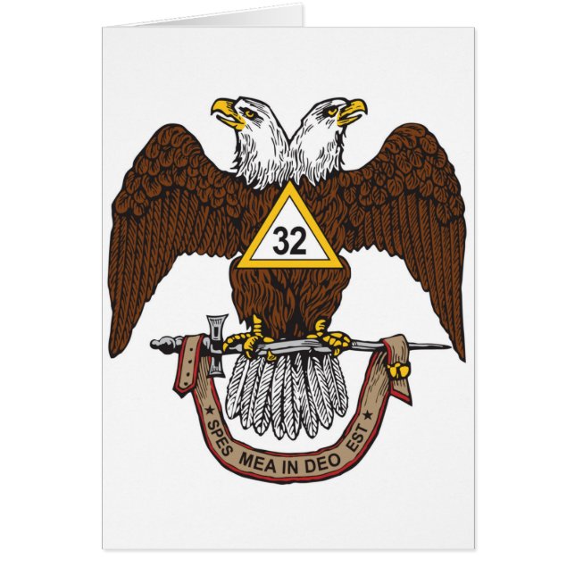 32nd Degree Scottish Rite Brun Örn Hälsningskort (Framsidan)