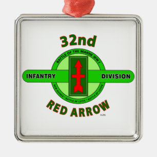 32ND INFANTERIUPPDELNING "RÖD PIL " JULGRANSPRYDNAD METALL