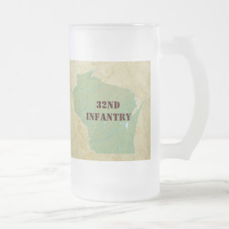 32nd Militär för brigad för infanteriWisconsin röd Frostat Ölglas