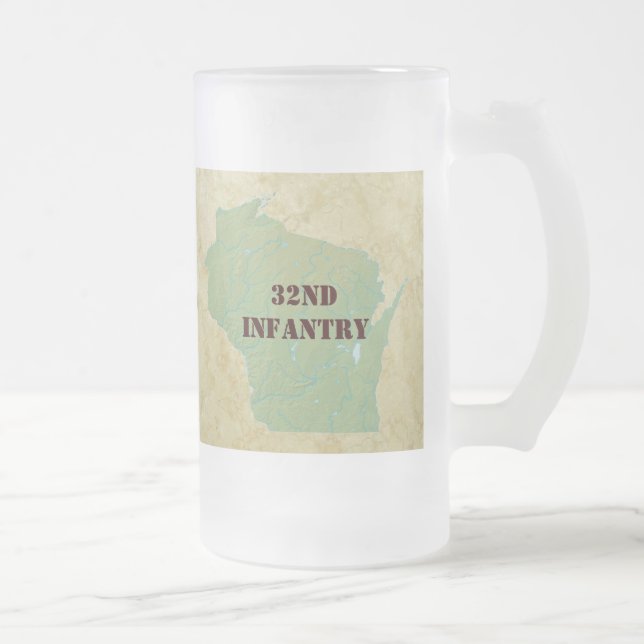 32nd Militär för brigad för infanteriWisconsin röd Frostat Ölglas (Höger)