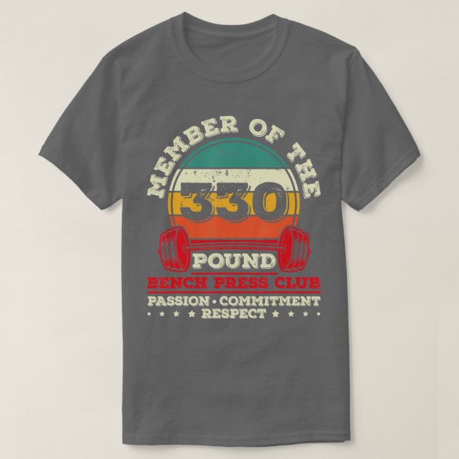 330 Pound Bench Press Weight (Pound Bench) PowerLf T Shirt (Design framsida)