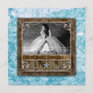 332 Quinceanera Vintage vykort Star Blue