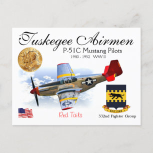 332nd Fighter Sq.-P-51C Mustang Fighter Squadron Vykort
