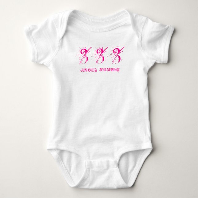 333 (ANGELNUMMER) Synkronicitet, Rosa - Tee Shirt (Framsida)