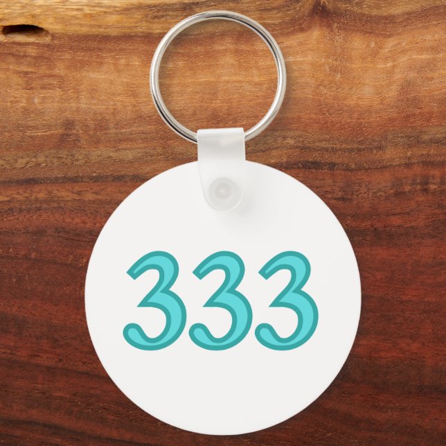 333 Änglanummer Andlig Medvetenhet Nyckelring (Framsida)