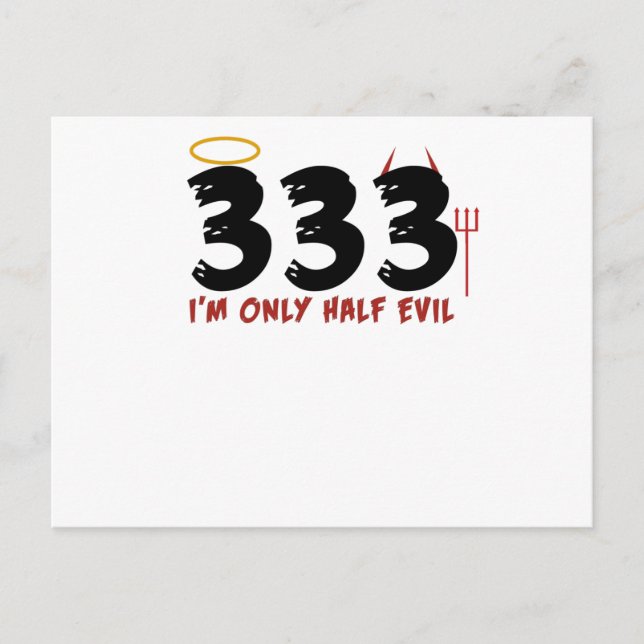 333 Jag är bara en halv ondskefull halloween Vykort (Framsida)