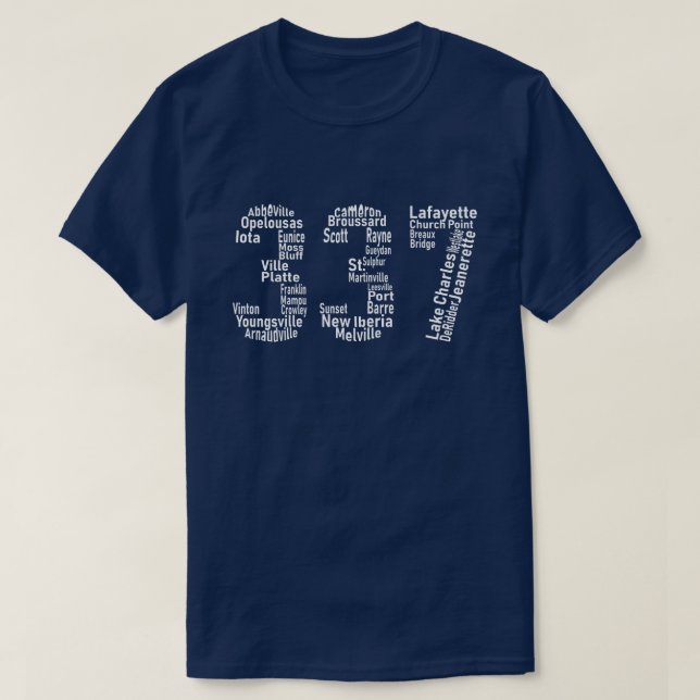 337 Lafayette Lake Charles Louisiana Acadiana T Shirt (Design framsida)