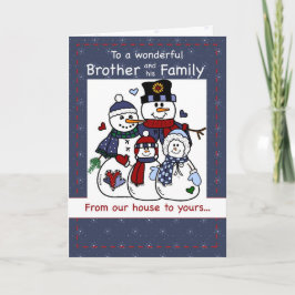 3396 Bror- och familjejul i familjen Snögubbe Helgkort