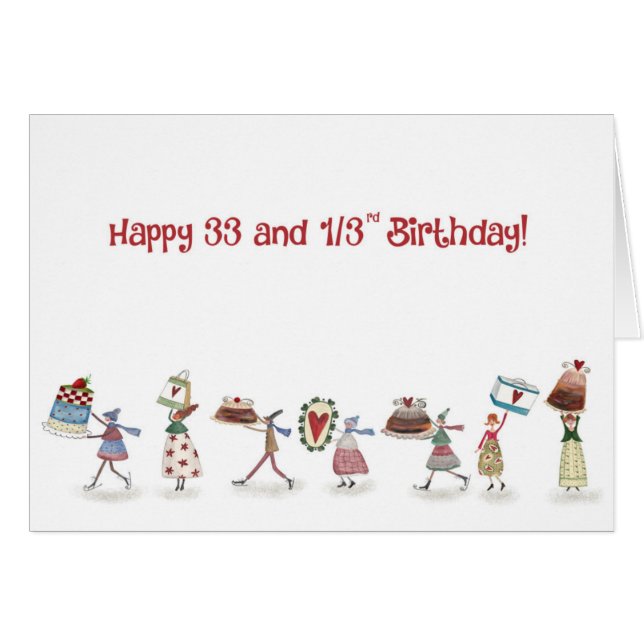 33 1/3 teaparty hälsningskort (Framsidan Horizontal)