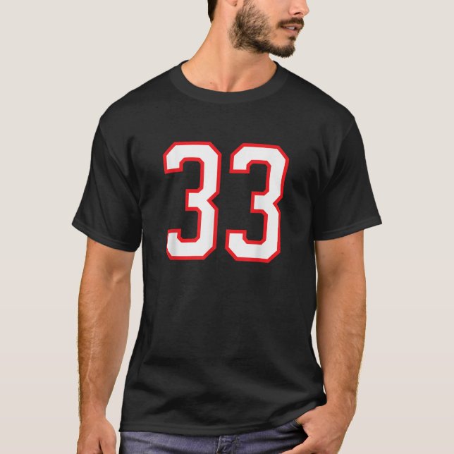 33 33 Idrott Jersey White Red 33:e T Shirt (Framsida)