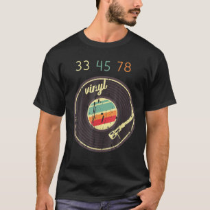 33 45 78 Vintage Retro Vinyl Record Turntable DJ T Shirt