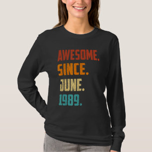 33 år gammal Fantastisk sedan juni 1989 33:e födel T Shirt