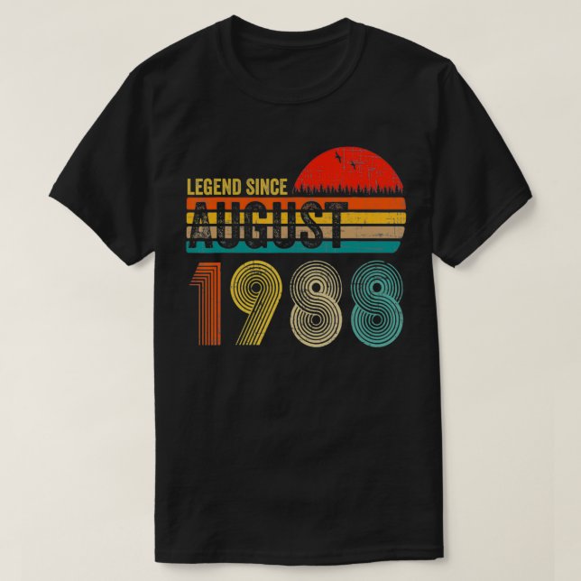 33 år gammal retro Birthday Gift-legend sedan Augu T Shirt (Design framsida)