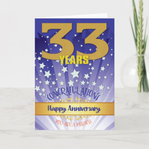 33 års återställningsårsdag fet siffra kort