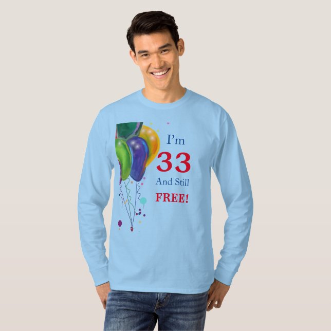 33-årsdag  t shirt (Hel framsida)