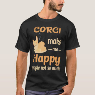 33 Corgi gör mig glad människor inte så mycket Cor T Shirt