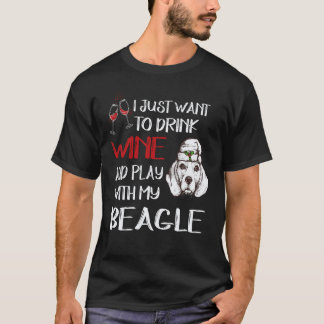 33 Drick Vin Och Lek Med Min Beagle T Shirt