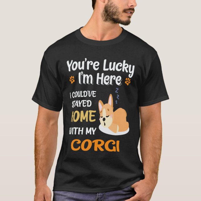 33 Du är Lucky Corgi T Shirt (Framsida)