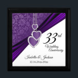 33:e/6e/47:e Amethyst-årsdagen Keepsaké Minnesask<br><div class="desc">33:e/6e/47:e Ametyst Lila Bröllop-årsdagen för Keepsakes Design Gift Box. Den här designen fungerar bra för andra händelser eller tillfälle, t.ex. födelsedag, bröllop, tjänsteår ... eller så kan du få den att fungera för daglig använda för ditt hem eller kontor genom att helt enkelt ta bort och/eller ändra ord ... ta...</div>