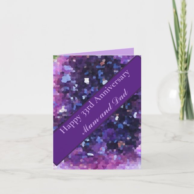 33:e Bröllop-årsdagen redigerbar Kort (Framsida)