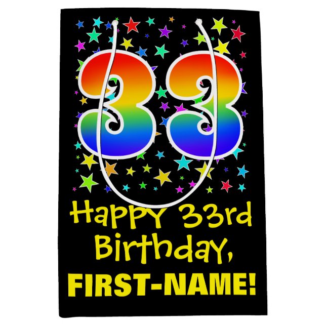 33:e födelsedag: Färga stjärnor Mönster och regnbå (Framsidan)