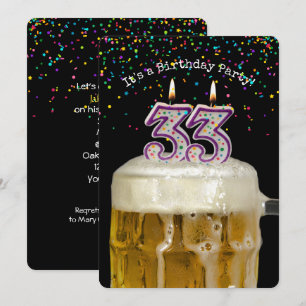 33:e födelsedag i Party Inbjudningar
