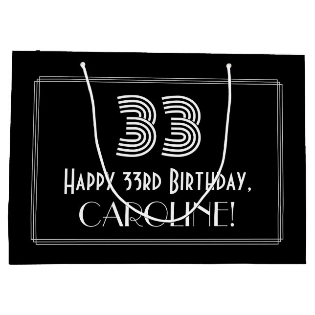 33:e födelsedagen - Art Deco Inspired Titta "33" o (Baksidan)