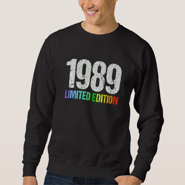 33:e födelsedagen Dam Manar 33 år 1989 5 Lång Ärmad Tröja (Framsida)