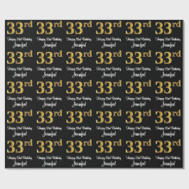 33:e födelsedagen: Elegant Luxurious Faux Guld Tit Presentpapper