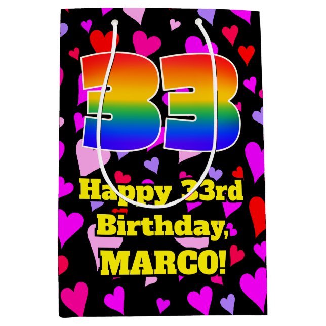 33:e födelsedagen: Loving Hearts Mönster, regnbåge (Framsidan)