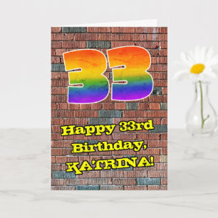 33:e födelsedagen: Roligt Graffiti-Inspired Rainbo Kort