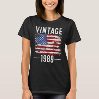 33:e födelsedagen USA flagga Vintage Amerikanska F T Shirt